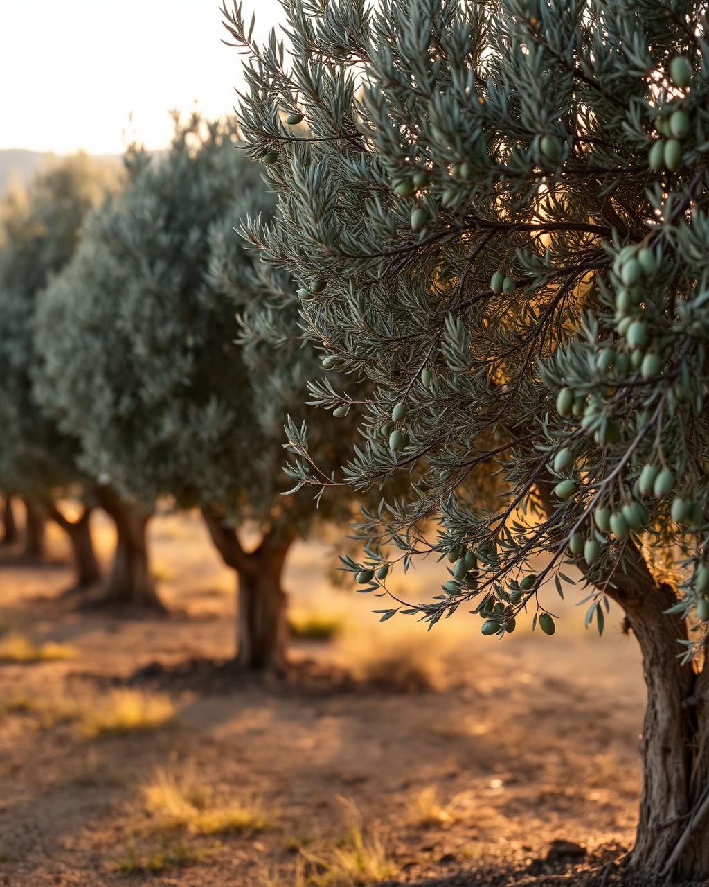 Uliveto al tramonto — radici di Lunaria