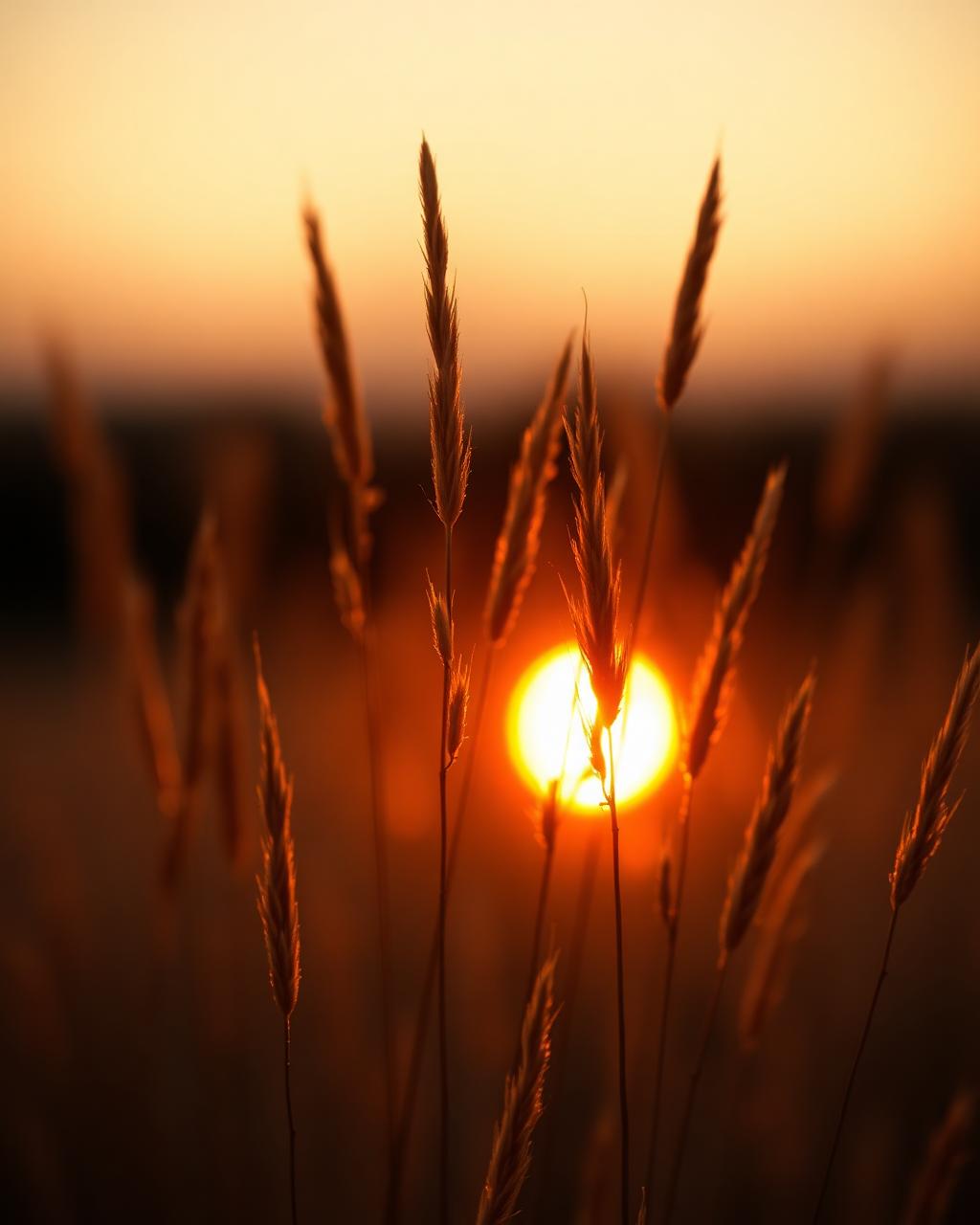 Erbe selvatiche controluce — presenza