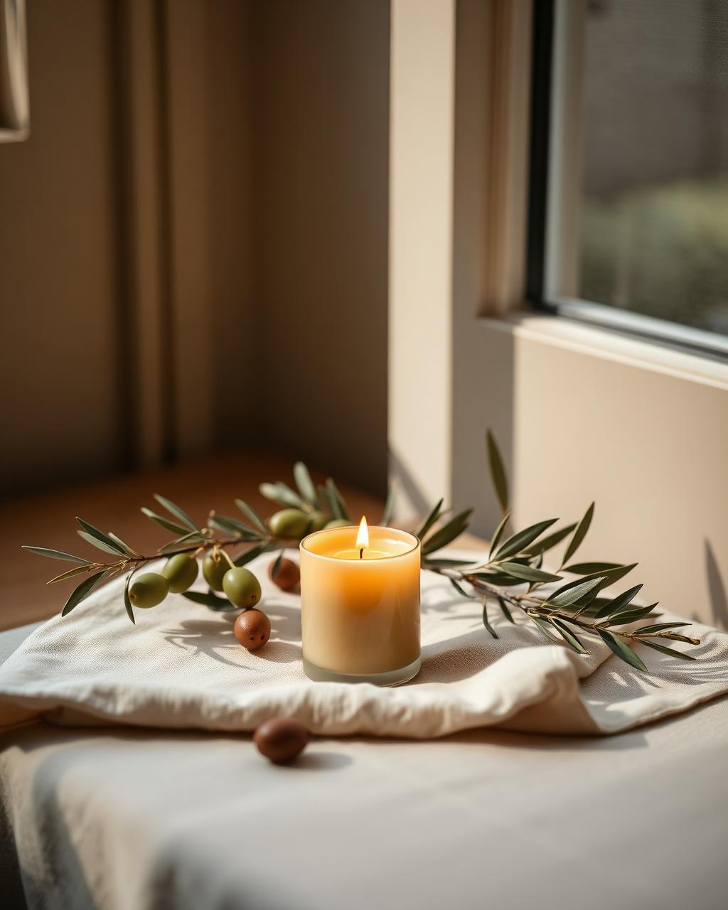 Candela e rami d'ulivo — ritualità